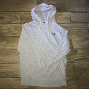 The north face hoodie long sleeve green and grey